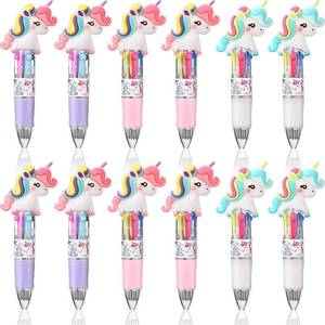 lot 1462 image: Chinco 12 Pcs Retractable Unicorn Pens 4-in-1 Multicolor Ballpoint Pen - Retail $12