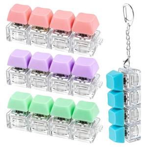 lot 1503 image: 4 PCS Keyboard Fidget Toy, Keyboard Fidget Keychain 4-in-1 Keyboard Decompression Button Finger Clicker Toys, Button Stress Relief Fidget Gifts (Single Color Pink Green Blue Purple) - Retail $14