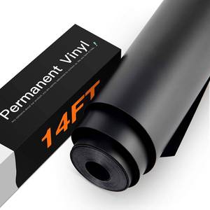 lot 1511 image: HTVRONT Matte Black Permanent Vinyl Roll, 12 x14FT, for Car Decals & Signs - Retail $10