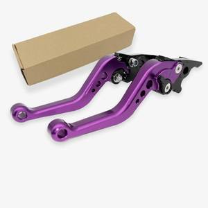lot 1513 image: Motorbike Brake Lever,1 Pair Universal Adjustable Aluminum Modification Double Disc Clutch Brake Levers for Most Motorcycle Scooter Electric Bike (Purple) - Retail $23