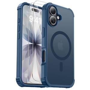 lot 1529 image: Gotubiim for iPhone 17 Case, 2X Screen Protectors, Deep Blue - Retail $19
