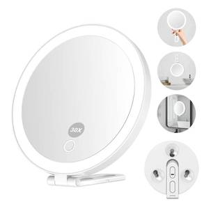 lot 1537 image: Mocado 30x Magnifying Mirror with Light, 6 Magnifying Mirror Suction Cup - Retail $20