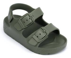 lot 1539 image: ChayChax Toddler Boys Girls Double Buckle Sandals Childrens Adjustable Back Strap Water Sandal, Army Green, 7 Toddler - Retail $13