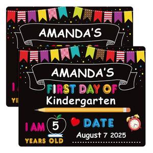 lot 1546 image: First Day of School Sign 11x14 Double Sided and Reusable Board for Kids - Retail $8