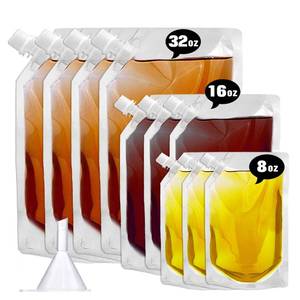 lot 1558 image: Cruise Liquor Flask Kit for Travel,Concealable and Reusable Rum Runner Alcohol Juice Travel Plastic Flasks Liquor Bags for Sneak Drink-4 x 32 oz  3 x 16 oz  3 x 8 oz 1 funnel - Retail $8