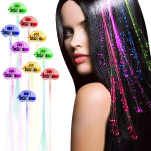 lot 1564 image: Acooe 10 Pack LED Hair Lights, Optics Flashing Barrettes for Party, Bar Dancing, and Light Up Hair Accessories - Retail $10
