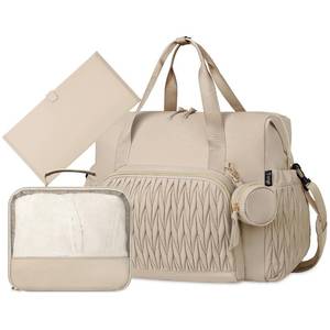 lot 1572 image: Diaper Tote Bag for Baby 6PCS, Large Mom Hospital Bags with Changing Pad - Retail $38