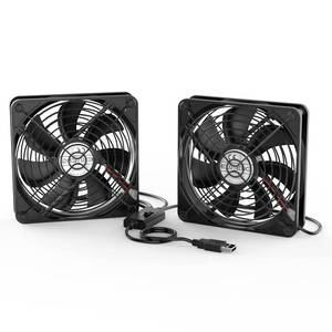 lot 1612 image: ELUTENG Dual 120mm USB Fan with 3 Speeds 5V Ventilator Fan Portable Cooling Fan Rechargeable Compatible for Laptop Receiver DVR Playstation Xbox Desk Computer Cabinet Cooling - Retail $16