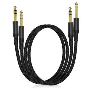 lot 1616 image: Elebase 14 Inch TRS Instrument Cable 3FT 2Pack,6.35mm Male Guitar Cord 1M - Retail $15