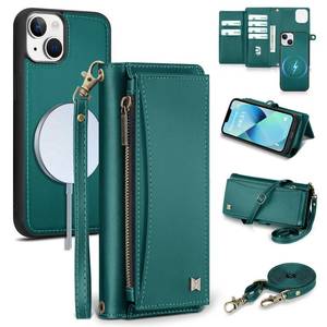 lot 1620 image: BLISLIAR Wallet Case for iPhone 13,RFID Blocking,Crossbody,Green - Retail $30