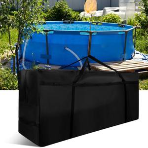 lot 1621 image: Dansydaisy Extra Large Storage Bag for Aboveground Inflatable Frame Pools 70 x 32 x 22  Waterproof Heavy Duty Pool Covers Accessories Storage Bag with Zipper and Handles for Outdoor Patio - Retail $27