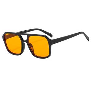 lot 1629 image: IKUVNA Retro 70s Square Aviator Sunglasses Women Men Vintage Rectangle Sunglasses Flat Frame Trendy Shades (Orange) - Retail $7