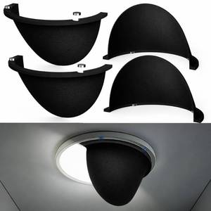 lot 1643 image: Festerekey 4-Pack 6-Inch Magnetic Recessed Light Half Shields, Black Anti-Glare Covers for Ceiling Can Lights, Tool-Free Snap-On Installation - Retail $27