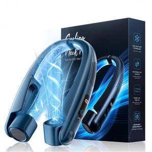 lot 1646 image: Portable Neck Fan with Cooling Plates, 6000mAh Rechargeable Fan,1-100 Speed - Retail $856