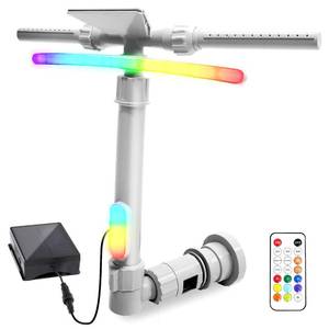lot 1662 image: Pool Fountain with Lights for Above and Inground Pools, Dual-Layer Spray Solar Power Pool Waterfall Sprinkler Chiller Aerator, Water Fountain Swimming Pool Accessories (Light Gray) - Retail $23