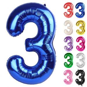 lot 1695 image: Blue Number 3 Balloon 40 Inch - 3 Balloon Number, 3rd Birthday Decorations - Retail $4