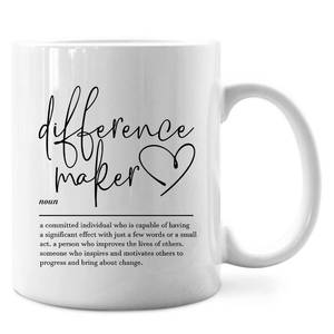 lot 1712 image: IWXYI Difference Maker Definition Mug,Difference Maker Coffee Cup 11 Ounce,Thank You Appreciation Gift For Teacher Boss Leader Coworker - Retail $16
