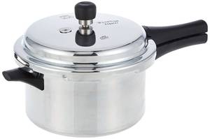 lot 1720 image: Prestige PRP4 Aluminum Pressure Cooker, 4 L, Silver - Retail $45