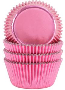 lot 1739 image: Gifbera Standard Pink Foil Cupcake Liners Wrappers Baking Cups 100-Count - Retail $7