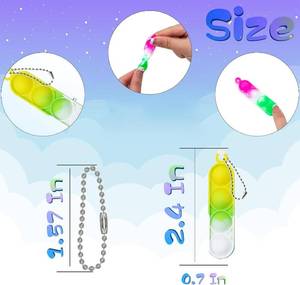 lot 1745 image: 360 Pcs Rectangle Pop Keychain Mini Fidget Toys Bulk for Kids,Mini Pop Fidget Keychain Party Favors for Kids 4-8,8-12, Goodie Bag Stuffers Fidgets for Classroom Prizes Sensory Fidget Toy Packs - Retail $29