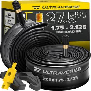 lot 1751 image: Ultraverse 27.5 Bike Inner Tubes 27.5 x 1.75, 1.95, 2.10, 2.125 - Set of 2 - Retail $16