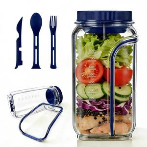 lot 1774 image: pw61 Salad Pod,Airtight Salad Jar with Side Opening,4.5 Cups,Prussian Blue - Retail $10
