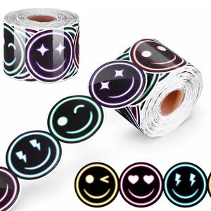 lot 1780 image: FunooFuno 65 ft Neon Bulletin Board Border, Happy Face Smile Trim - Retail $5