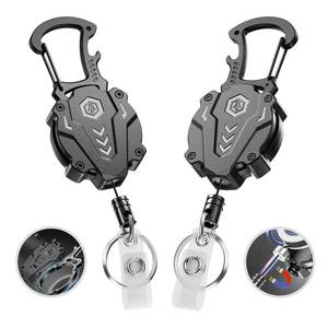 lot 1784 image: Autonomier 2Pack Heavy Duty Retractable Keychain, Unbreakable Construction - Retail $10