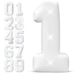 lot 1811 image: Eyourlife 5FT Giant Inflatable Light Up Number 1 Easy Setup Decoration - Retail $36