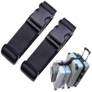 lot 1819 image: Luggage Straps,Luggage Connector, Straps for Suitcase�� Heavy Duty Adjustable Suitcase Belt Travel Attachment Travel Accessories for Connecting Your Luggage (Black) - Retail $10