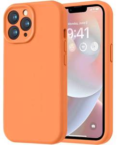lot 1823 image: LOVE 3000 Designed for iPhone 13 Pro Max Case, Premium Silicone with Soft Anti-Scratch Microfiber Lining Shockproof Protective Phone Case for Men Women Girls 6.7, Bright Orange - Retail $15