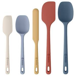lot 1825 image: ChefAide 5 Pieces Silicone Spatulas Set, Heat Resistant Rubber Spatula - Retail $10