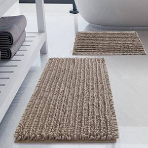 lot 1831 image: Luxury Polyester Taupe Bathroom Rugs Sets 2 Piece, Thickened Hot Melt Rubber Bottom Bath Mats for Bathroom Non Slip, Bath Rugs Quick Dry Machine Washable for Shower Mat (32x2017x24) - Retail $26