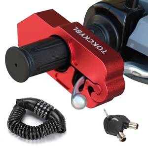 lot 1836 image: TOKCKYBL Motorcycle Lock, Heavy Duty Anti Theft Helmet Brake Handlebar Lock - Retail $23
