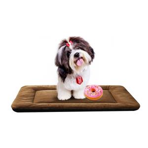 lot 1841 image: Dog Crate Pad Washable Dog Bed for Crate Small Cozy Mat 24-Inch Brown - Retail $24