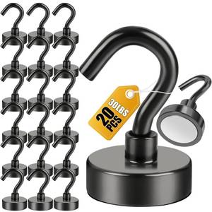 lot 1856 image: DIYMAG Magnetic Hooks 20pcs 30lbs Cruise Essentials 2026 Magnet Hook Black - Retail $12
