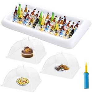 lot 1861 image: HBlife Inflatable Serving Bar with 3 Mesh Food Covers for Outdoors - Retail $8