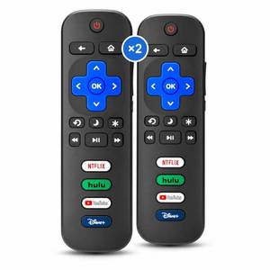lot 1872 image: 2-Pack Replacement Remote for Roku TV, Compatible with TCL, Onn, Hisense, Sharp, Philips, RCA, Insignia and Other Roku TVs, No Setup Required - Retail $6