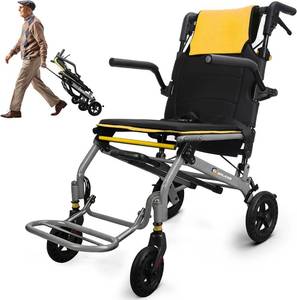 lot 331392 image: Retails for $260 Wheelchairs for Adults Transport Chair Lightweight Foldable with Telescopic Handle,17 Width Compact Portable Folding Travel Wheel Chairs for Seniors
