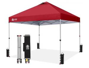 lot 59806 image: CROWN SHADES Commercial 10x10 Pop Up Canopy, Canopy Tent - Retail $150