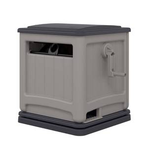 lot 59809 image: Suncast Swivel Smart Trak Hose Hideaway for 225 ft x 58 in Garden Hose - Retail $150