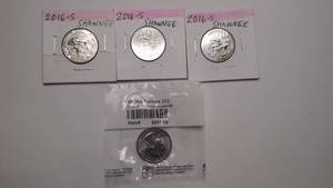 lot 503 image: 2016-S Shawnee Quarter 25 Cent  Hot Springs Uncirculated Quarter