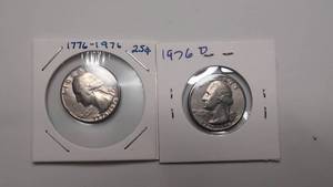 lot 504 image: US Quarter Dollar Coins 1776-1976 25� and 1926 D Lot of 2