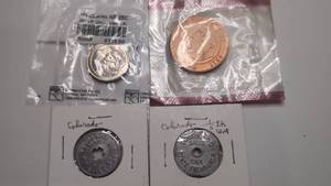 lot 507 image: 4 Coins Lot MT Glacier NP 25C 2011-P Uncirculated-60 Colorado Tokens