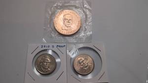 lot 509 image: US Presidential Dollar Coins 2010 S Proof Lot 3 Coins
