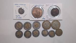 lot 511 image: Lot of 14 Mexican Coins 1894-1959 Including Silver and Copper