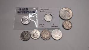 lot 513 image: Mixed World Caribbean Coins Lot 9 Pieces Including Cuba, Jamaica&nbsp