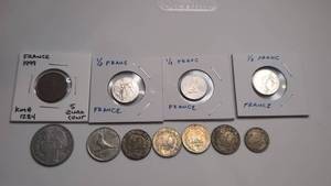 lot 518 image: France Coins Lot 11 Pieces 12 Franc Euro Cent KM# 1284