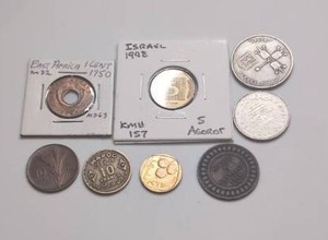 lot 519 image: Middle East, North Africa &amp East Africa Coins Lot 9 Pieces Israel East Africa Morocco France