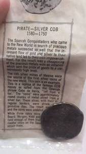 lot 535 image: Spanish Silver Coin 1500-1750 COB Pirate Novelty Coin